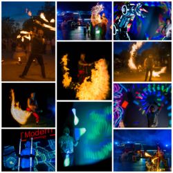 Feuershow und LED Shows 2022 collage